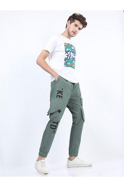 Ketch By Styli Placement Print Flap Pocket Detail Joggers