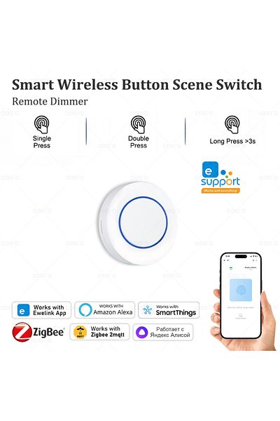 coolo Ewelink Smart Zigbee 3.0 Switch Push Button Switch Wireless Smart Home On Off Key Remote Controll...