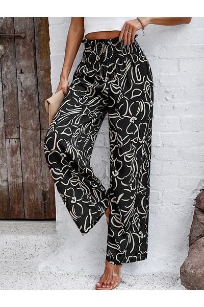 DY By Styli All Over Print Pants with Elasticated Waist