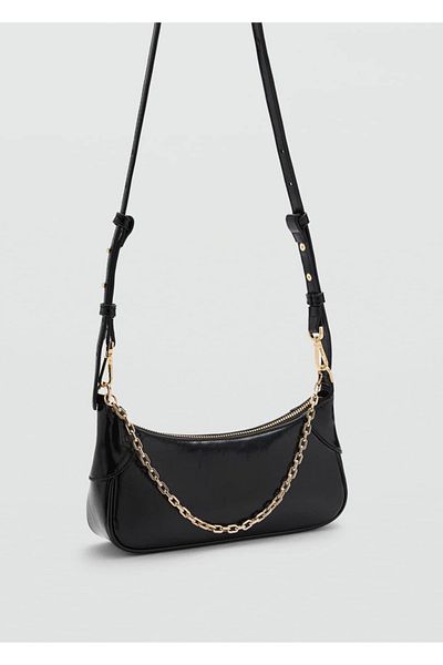 MANGO Woman Women's Shoulder Bag with Double Handle Chain