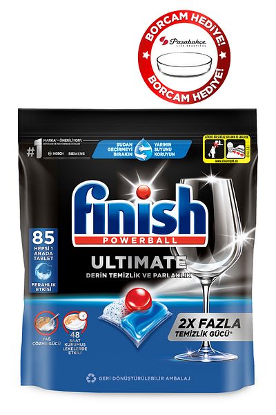 Finish Ultimate Dishwasher Detergent Capsule Tablets 85 Pieces (Borcam Gifted)