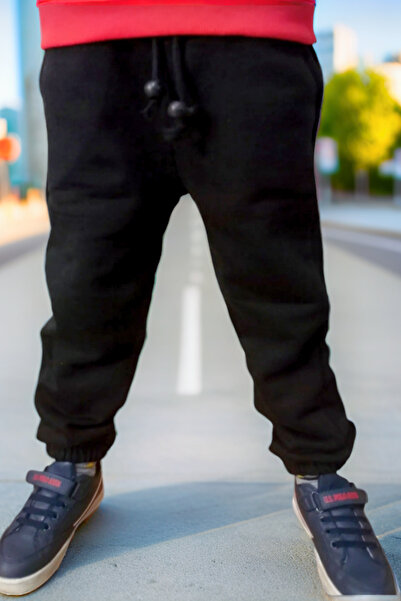 Vaak Vaak 3 Thread Sweatpants Pocketed String Full Cotton Winter Black