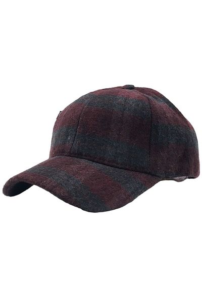 AXE SPORTSWEAR Winter Plaid Pattern Back Adjustable Velcro Stamp Fabric Cap Baseball Cap Hat Hat
