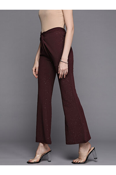 Sassafras By Styli Shimmer Twisted Waistband Bellbottom Pants