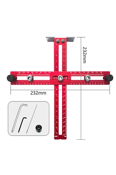 Choice Red Handle Punching Locator Woodworking Newly Upgraded Adjustable Cabinet Door T-shaped Punch Cabine