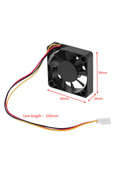 Choice مروحة تبريد سوداء بدون إضاءة RGB، أبعادها 50×50×10 مم، ذات 3 دبابيس، ت...