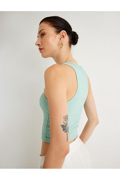 Koton Melis Ağazat - Strukturiertes Basic-Tanktop mit Neckholderkragen