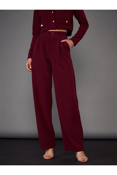 Sassafras By Styli High Rise Straight Pants with Slip Pocket