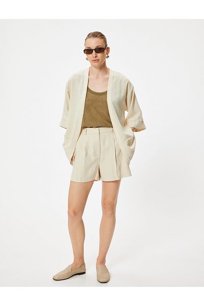 Koton 3/4 Wide Sleeve Kimono - Loose Fit