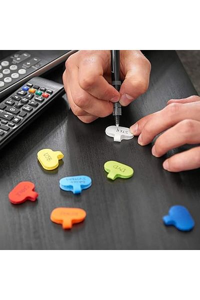 Choice 20 مزيج من ملصقات الكابلات العشوائية ذات الألوان المختلفة وربطات الكابلات القابلة لإعادة الاستخدام مع ملصقات الأسلاك القابلة للكتابة عليها وملصقات الكابلات والأسلاك