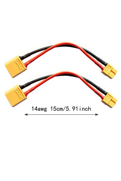 Choice 2xt60fxt90m14awg15cm 2pcs Xt90 Male Connector To Xt60 Female Plug Adapter Charge Cable Lead Wire 14