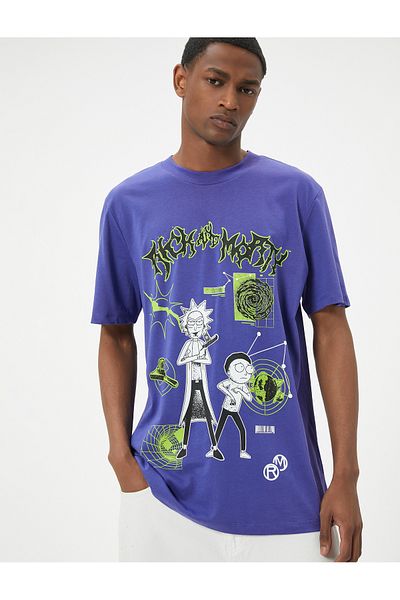 Koton Βαμβακερό κοντομάνικο μπλουζάκι Rick and Morty Licensed - Crew Neck
