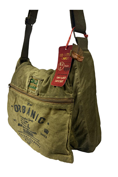 Old Cotton Quality Vintage Antique Casual Unisex Daily School Travel Camping Messenger Bag 36X30Cm