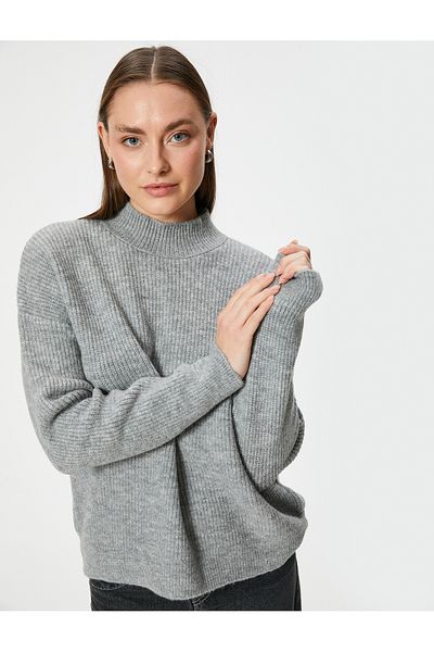 Koton Basic Stand Collar Oversize Sweater