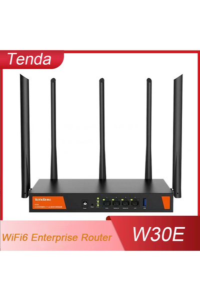 Tenda EU Plug W30E Wireless WiFi6 Enterprise Router 4*LAN Gigabit 3000Mbps 2.4GHz 5.8GHz USB 5G Acce