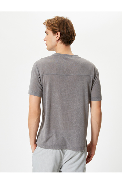 Koton Bisiklet Yaka Tişört Kısa Kollu Dikiş Detaylı