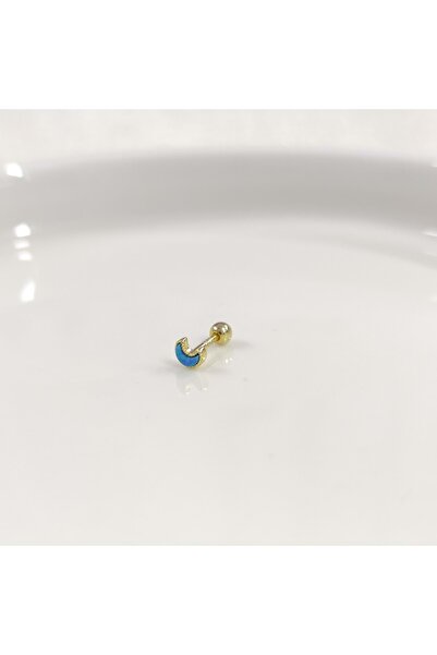 Güler Yüzlü Silver OPAL HİLAL AY GÜMÜŞ TRAGUS PIERCING - ALTIN SARI