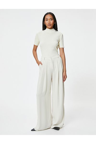 Koton High Collar Short Sleeve Knitwear Sweater