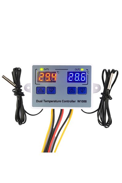 Aideepen Ac110-220v W1088 Dual Led Digital Temperature Sensor Meter Controller Electric Heating Thermostat 22