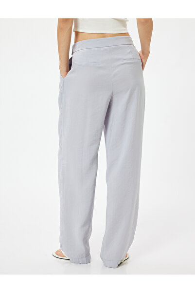 Koton Modal Bol Paça Kumaş Pantolon Cepli Pile Detaylı