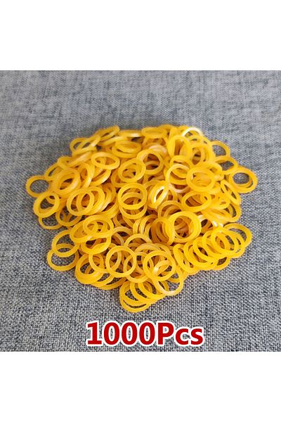 Choice 1000pcs 1000pcs Yellow O Rings Rubber Bands 1cm/ 0.4inch Elastic Rubber Ring Stretchable Latex Ring