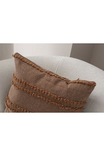 dekomall home & living Калъфка за възглавница с плетен десен и кафяви райета