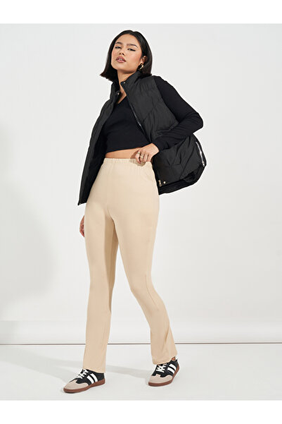 Styli Solid Elastic Waistband Slim Fit Leggings