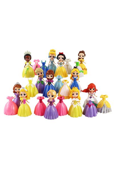 Choice 24pcs 24pcs Princess Cinderella Belle Alice Snow White Ariel Rapunzel Pvc Action Figures Interchange