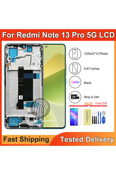 Choice6 شاشة OLED أصلية بإطار أسود مقاس 6.67 بوصة لهاتف Redmi Note 13 Pro، شا...