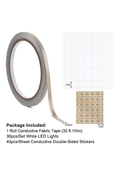Choice Tt811tt812 White Led Circuit Stickers And Conductive Fabric Tape Light Craft Kit For Special Cards M