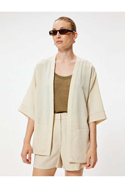 Koton 3/4 Wide Sleeve Kimono - Loose Fit