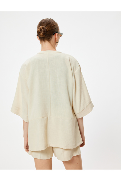 Koton 3/4 Wide Sleeve Kimono - Loose Fit