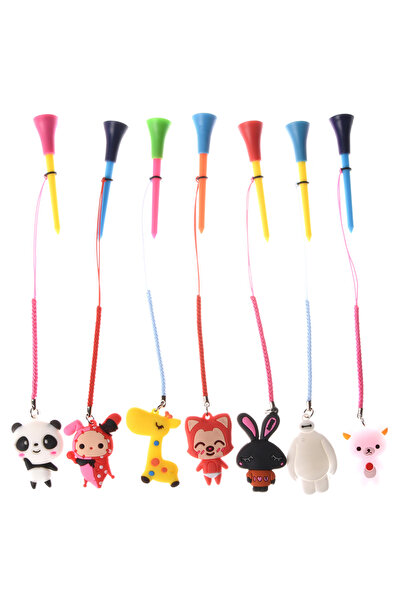 Choice 5Pcs Random Patterns 5Pcs Golf Tees With Handmade Rope Prevent loss Different Cartoon Pattern Golf