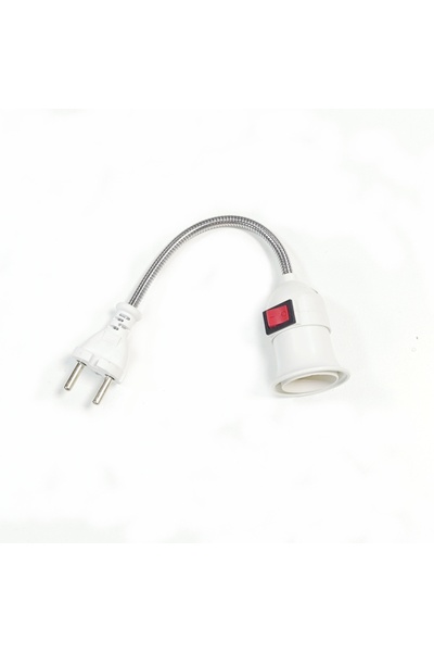 Choice EU Plug white E27 Flexible Extension Converter LED Light Lamp Bulb Extend Adapter Socket Wall Socket