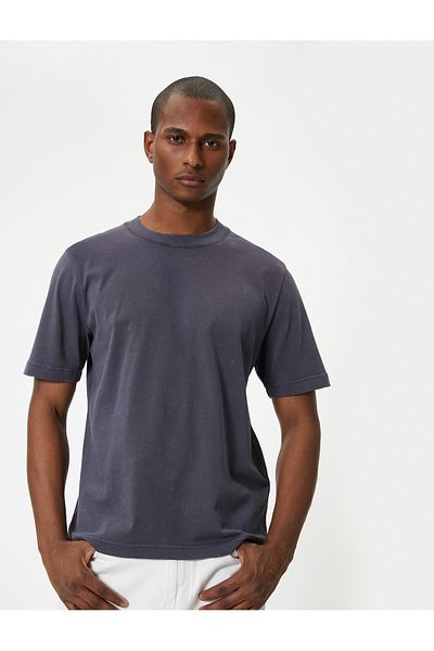 Koton Crew Neck Washed Cotton Short Sleeve T-Shirt