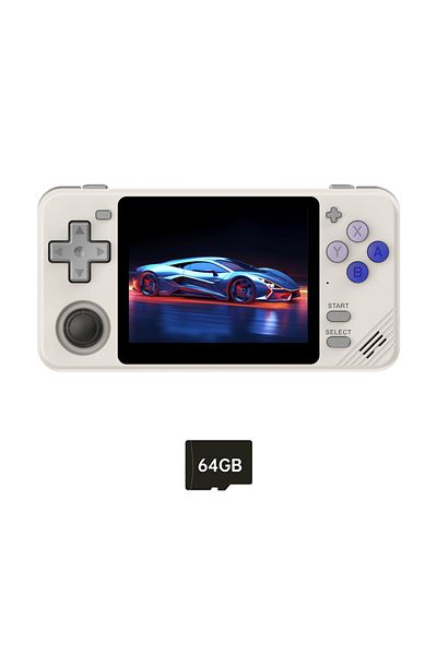 POWKIDDY Grey 64gb Rgb10x Handheld Game Console 3.5 Inch Screen Arkos Linux Portable Retro Video Gam
