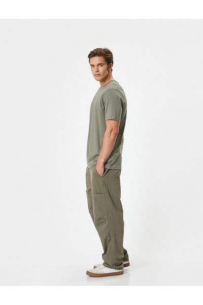 Koton Locker sitzende Cargohose aus Baumwolle – Design mit Schnürung an der Taille