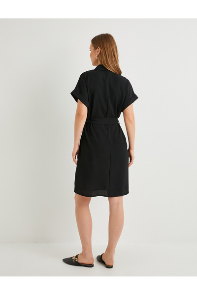 Koton Φόρεμα πουκάμισο με ζώνη - Κουμπιά και τσέπες