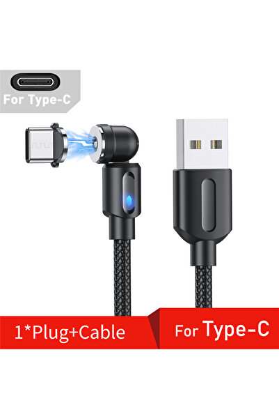 Choice كابل مغناطيسي 3 في 1 بطول متر واحد من النوع C، أسود اللون، قابل للدورا...