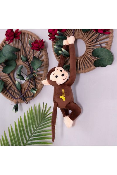 45cm Long arm monkey plush toy cute banana monkey hanging monkey curtain doll plush doll monkey