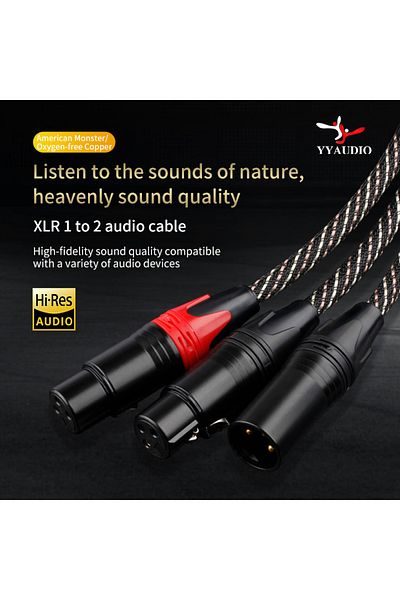 Choice كابل مقسم Yyaudio Xlr <= 0.5 متر XLR (M) إلى 2XLR (F) كابل Y متوازن من 1 XLR أنثى إلى 2 XLR ذكر