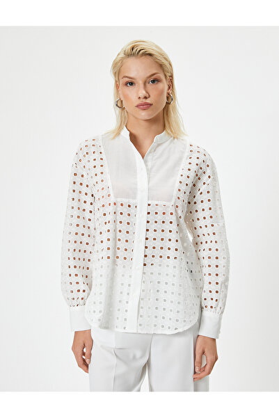 Koton Fésűkagyló hosszú ujjú ing - gombos, magas gallérral