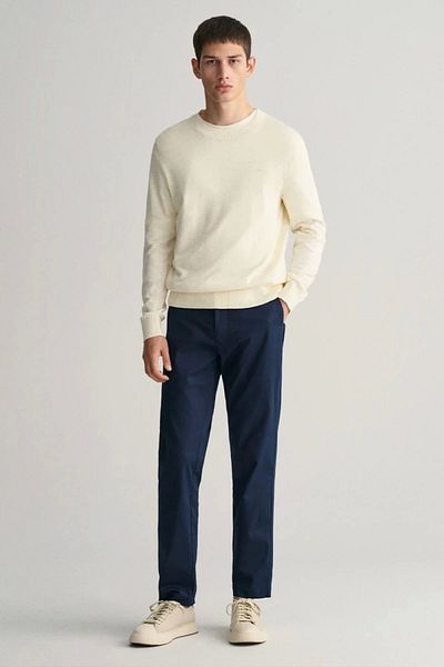 Gant Men's Navy Blue Trousers Slim Fit