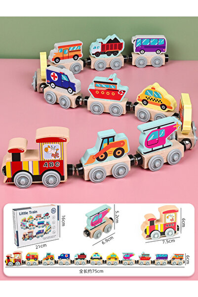 choice2 ألعاب قطار خشبي مغناطيسي من مونتيسوري، لعبة تعليمية مبكرة لتنمية الإد...