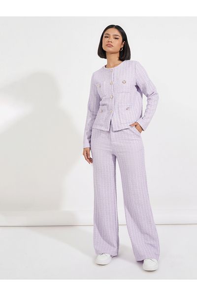 Styli Tweed Buttoned Jacket & Tailored Trouser Co-Ords