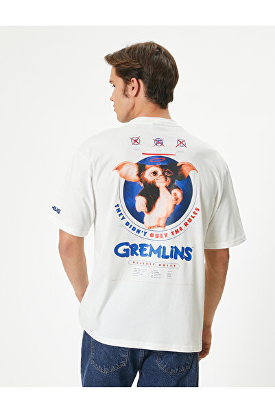 Koton Gremlins Tişört Lisanslı Oversize Kısa Kollu Bisiklet Yaka Pamuklu