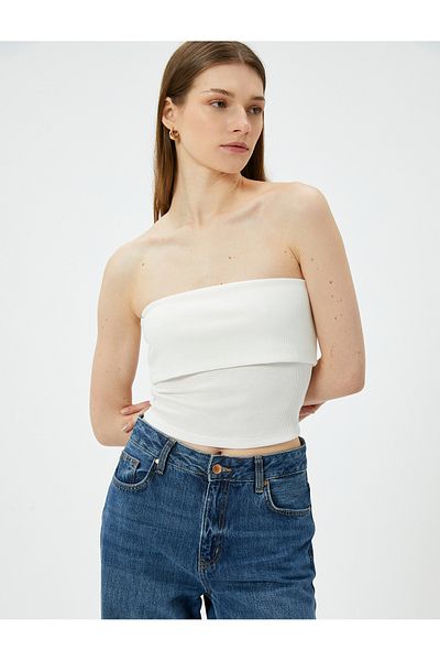 Koton Trägerloser Slim Fit – gerippt mit Detail am oberen Boden