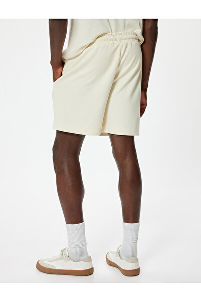Koton Cotton Bermuda Shorts - Waist Lace-up and Pocket Detail
