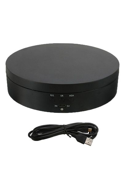 Choice 138MM black1 3 Speeds Electric Rotating Display Stand Mirror 360 Degree Turntable Jewelry Holder Bat