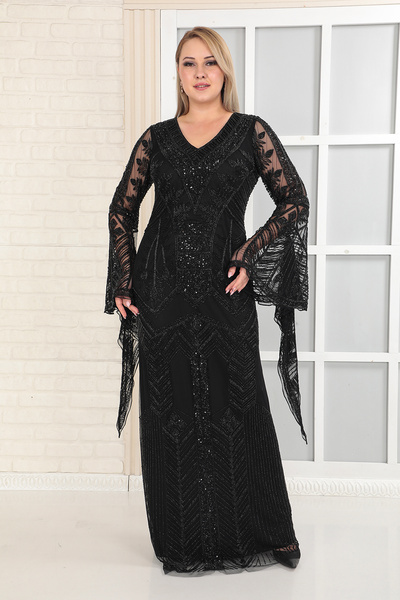 GATSBYLADY LONDON LEONA - EL İŞLEMELİ , TAŞEL DETAYLI ELBİSE